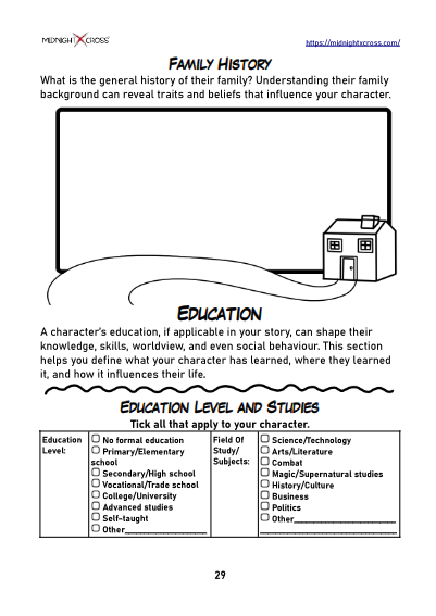 Pro Character Creation Worksheet Preview 29